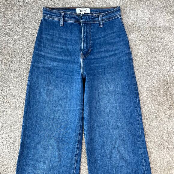 Reformation Dark Wash Amelie High Rise Wide Leg Jeans (Sz 26) - Picture 4 of 12